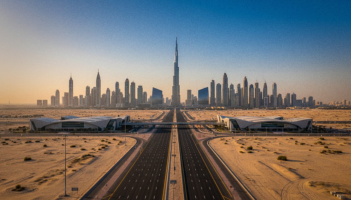 Sheikh Zayed Road au départ de l'Aéroport de Dubaï