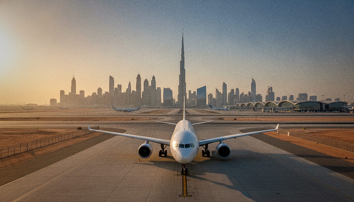 Avion sur le tarmac de l'Aéroport de Dubaï